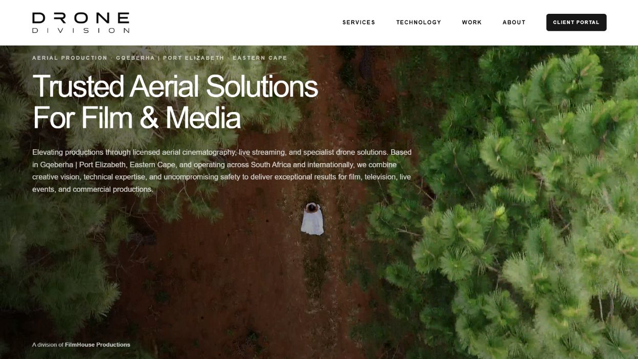 Homepage snapshot of Drone Division