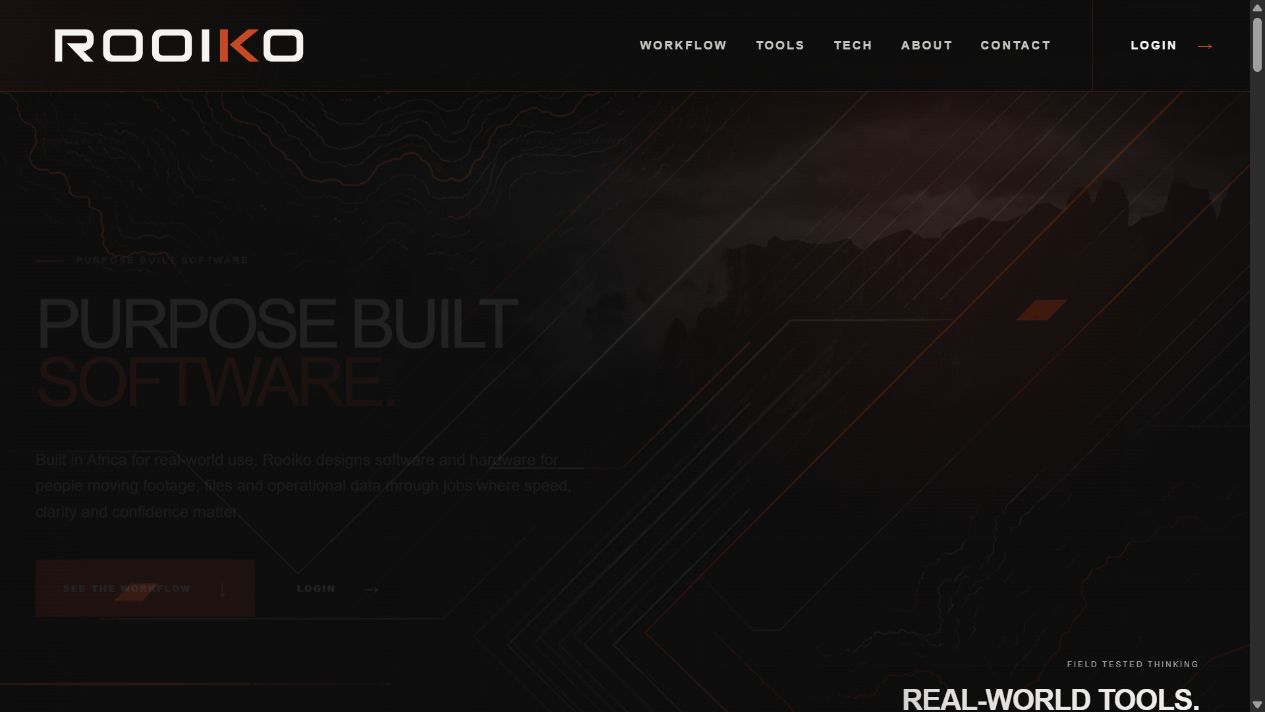Homepage snapshot of RooiKO