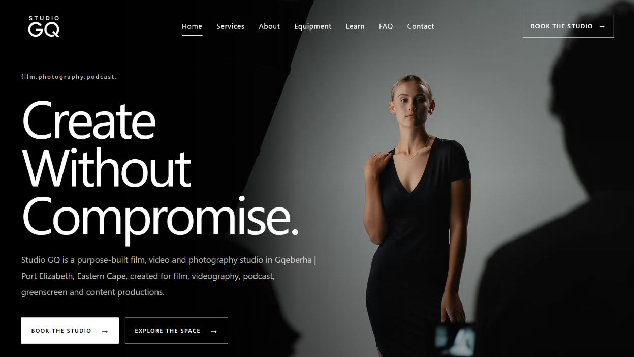 Homepage snapshot of Studio GQ